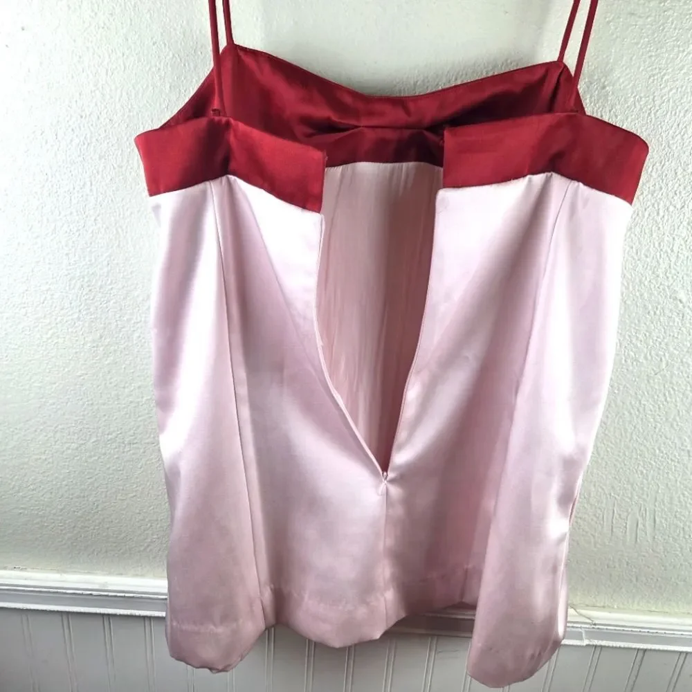 Women's Free People Nwot Pink and Red Spaghetti Strap Tunic Tank Top Size Med